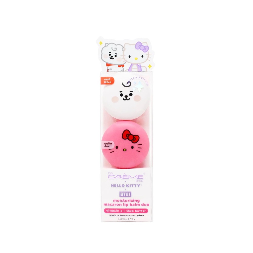 Hello Kitty & BT21 RJ Moisturizing Macaron Lip Balm Duo